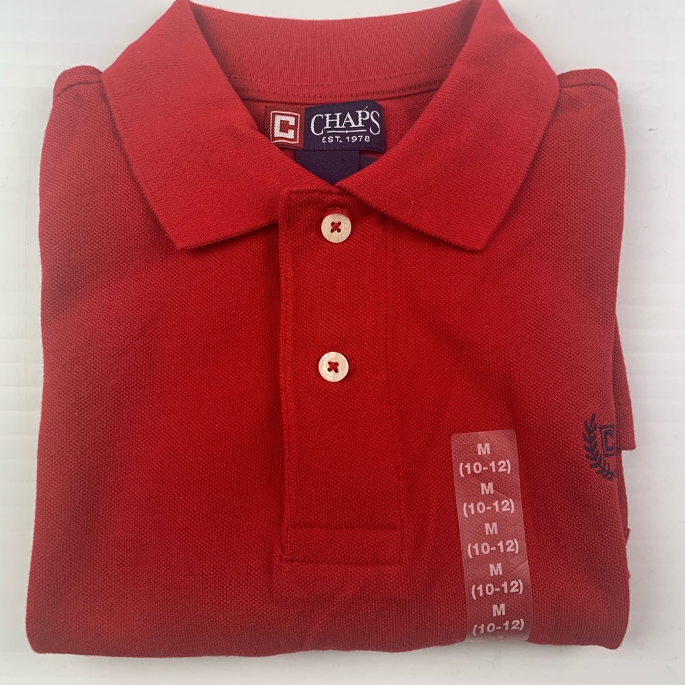 CHAPS Boys Polo Shirt Size M (10-12) Red NWT